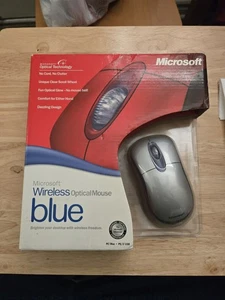 Microsoft Wireless Optical Mouse Blue X08-78550 USB PS/2 Windows Mac SEALED! - Picture 1 of 2