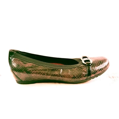 Zapato de Ballet Munro Ivy II Mujer Talla 10.5 Ancho Púrpura Estampado Piel de Serpiente Cuero Foto 1 de 4