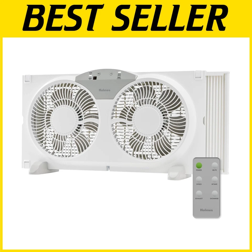 9" Twin Digital Window Fan, Reversible Airflow, 3 Speeds - Image 1 of 4