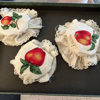 3 fundas elásticas vintage para tarros de conservas apliques de manzana  Foto 1 de 4