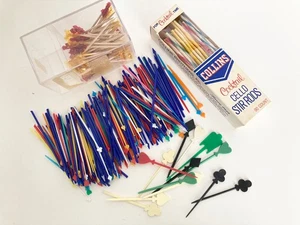Vintage Cocktail Swizzle Rührstäbchen Vorspeise Picks Rührstäbchen Strohhalme - Bild 1 von 15