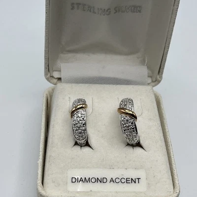 Sterling Silver Diamond Accent Earrings - Image 1 of 4