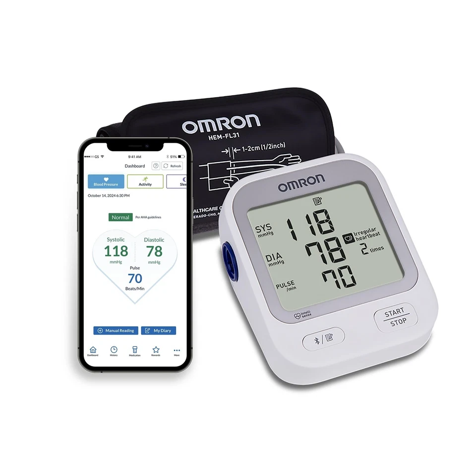 OMRON Silver Argent (BP5255) Upper Arm Blood Pressure Monitor