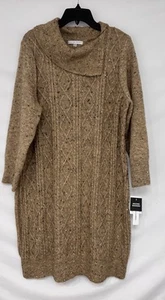 Sandra Darren Tan Long Sleeve Sweater Dress Plus Size 1X - Picture 1 of 4