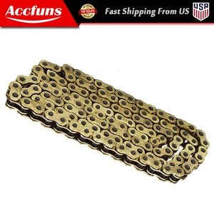 Motorcycle 520 O-Ring Gold Drive Chain 120 Links 520 × 120 With Masterlink - Picture 1 of 20