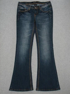 QG05442 **EARL JEAN** BLUE FLARE WOMENS JEANS sz1 DARK BLUE - Picture 1 of 5