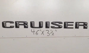 2PCS 2013 CROSSROADS SAHARA CRUISER RV CAMPER LOGO DECAL 46X3.5 BLACK GRAY WHITE - Picture 1 of 3