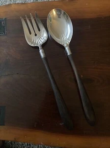 ANTIK MANNING BOWMAN ART DECO 2-TEILIGES LÖFFEL UND GABEL SALAT-SET - Bild 1 von 2