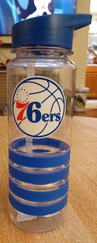 Philadelphia 76ers Sixers Water Bottle Beverage Container w/ Logo New Cover