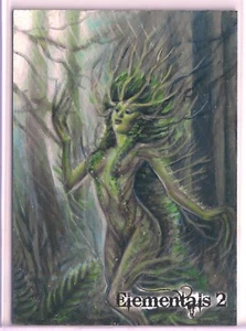 Perna Studios Elementals 2 Sketch Card by Jennifer Strickland painted - Picture 1 of 2