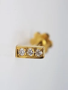 3 Stück Natürlich VVS Diamanten Line Hochzeit Nase Anstecknadel Lippe Niete Ring - Bild 1 von 4
