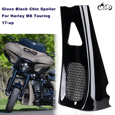 Vivid Black Motor Chin Spoiler For Harley Touring Road Street Glide 2017-2023 M8 - Image 1 of 4