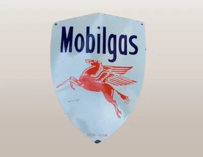 Mobil Gas  Rare Porcelain Enamel Heavy Metal 22 inches Double Side - Image 1 of 2