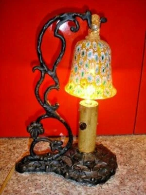 ITALIAN CAST IRON OLD AND RARE Millefiori GLASS LAMP (1-2) - Image 1 of 4
