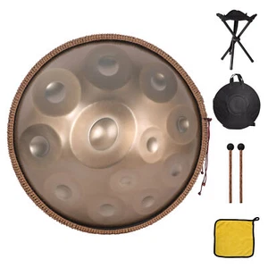Hand Pan Drum 22 Inches 12 Notes D Minor Steel Hand Drum with Soft Hand Pan Bag - Picture 1 of 7