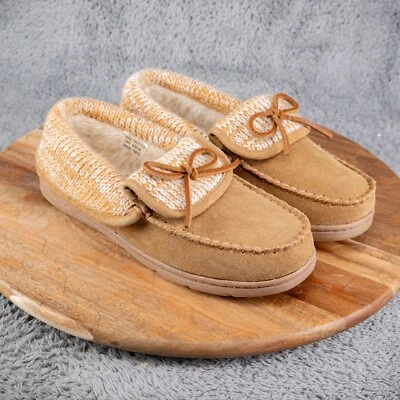 Zapatillas mocasín de gamuza tostada Clarks para mujer con suéter talla 8 M Foto 1 de 4