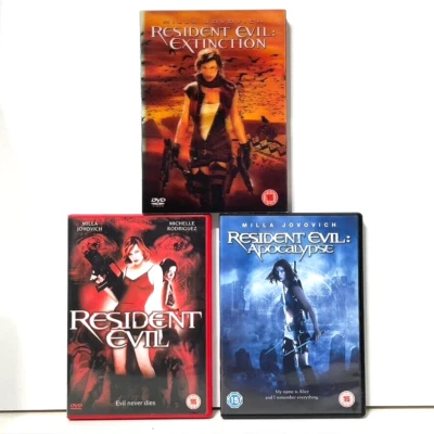 Resident Evil 3 DVD Bundle Resident Evil + Apocalypse + Extinction Zombie Horror - Image 1 of 4