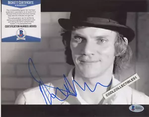 MALCOLM McDOWELL "CLOCKWORK ORANGE" HAND SIGNED 8X10 PHOTO "BECKETT COA" - Picture 1 of 1