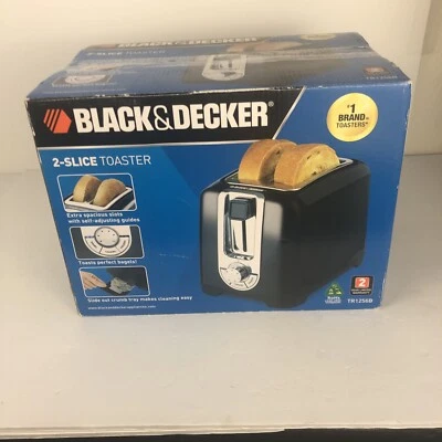 NEW IN BOX BLACK+DECKER 2-Slice Extra Wide Slot Toaster, Black/Silver, TR1278B - Image 1 of 4