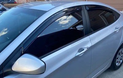 AVS 3M Tape-On Smoke Rain Guards Vent Visors Shade for 2012-2017 Hyundai Accent - Image 1 of 3