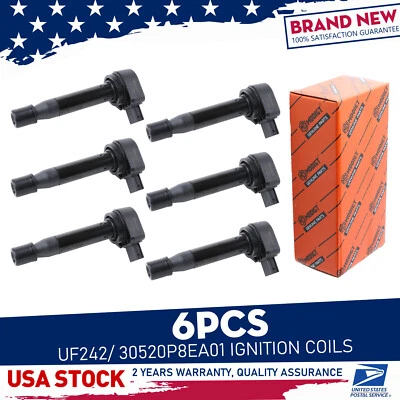 6x Bobinas de encendido UF242 para Acura TL V6 3,5 L 2007-2008 30520P8EA01 confiable nuevo Foto 1 de 4