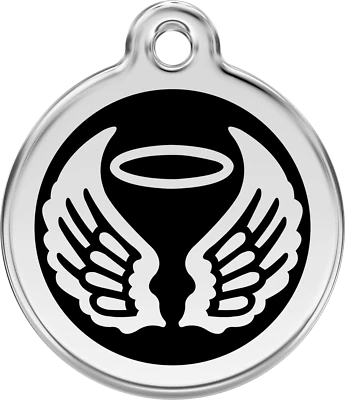 Etiqueta de identificación de ángel Dingo roja de acero negra púrpura azul verde amarillo naranja rojo rosa Foto 1 de 4