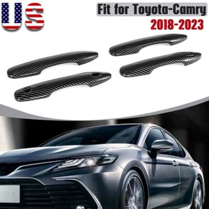 Carbon Fiber Side Door Handle Cover Trim Accessories For Toyota Camry 2018-2021 - Picture 1 of 9