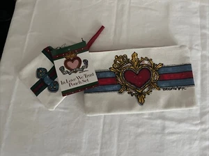 #BRIGHTON In Love We Trust Pouch Set- set of 2-Hearts-Red Blue Yellow-Tom Clancy - Picture 1 of 10