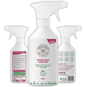 No Chew Bitter Apple Spray for Dogs Stop Chewing Deterrent Alcohol Free 250ML