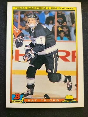 1990-91 Bowman Thomas Sandstrom HAT TRICK SET Card #21 OF 22 - Image 1 of 2