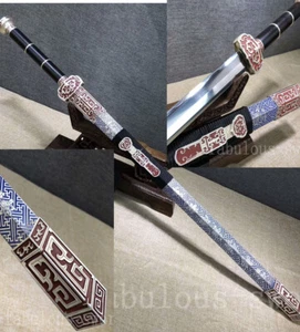 1095 carbon steel clay tempered blade chinese ru yi sword 如意剑 copper tsuba - Picture 1 of 10