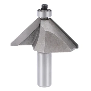 Chamfer Router Bit 1/2 Shank 1-1/4 inch Dia 45 Degree Carbon Steel Bearing - Picture 1 of 5