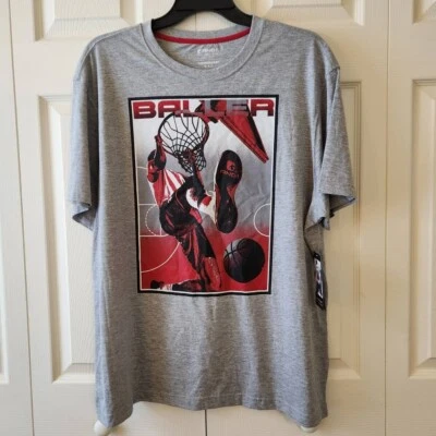 AND1 Men's Graphic Basketball Tee Baller Print Grey Heather 2XL - Image 1 of 4