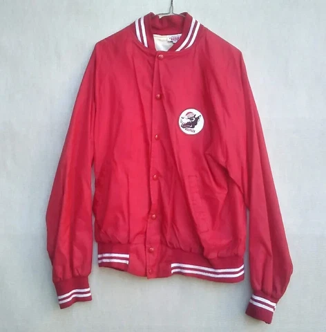 Vintage NC State Wolfpack Varsity Jacket Nylon Made in USA H Wolf Sportsware Cover
