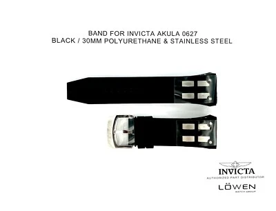 Correa de reloj de silicona negra para colección Invicta Akula 30 mm / 0627 Foto 1 de 3