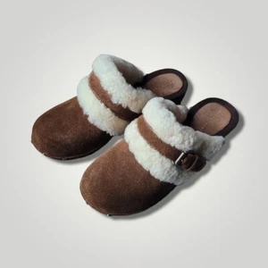 Polo Ralph Lauren Girls Brown Cable Steps Fleece Lined Clog Size US 2 - Picture 1 of 6