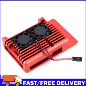 Aluminum Alloy Case with Dual Cooling Fan for Raspberry Pi 4 Model B (Red) - Bild 1 von 11