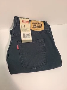 Levis 513 Jeans Kids 14 Regular 27X27 Ponderosa Pine Denim Slim Fit Straight NWT - Picture 1 of 4