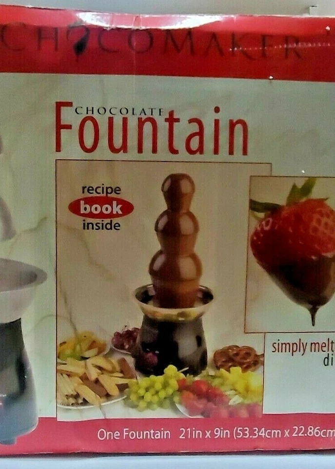 USED - Chocomaker 4LB Chocolate Fountain Black & Stainless 3 Tier (S7-Floor-G74) - Image 1 of 4