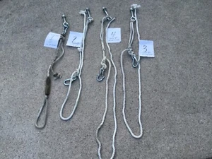 4 - 1/2” x 5 3/4” EYEBOLTS w/ 3 1/2” of THREADS, 4 QUICK CLIP HOOKS, 4 DOCKLINE - Picture 1 of 8