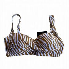 NEW Niptuck Swim Zebra Print Multi-fit Cup Twist Front Bikini Top US 10