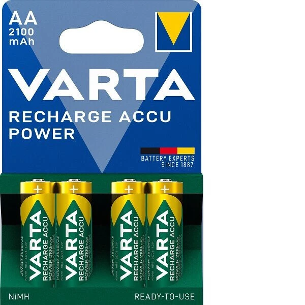 4 batterie Stilo AA ricaricabili Ni-Mh VARTA 2100 mAh