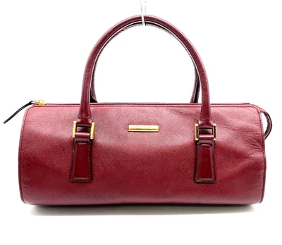 Auténtico bolso de mano de lona vintage Burberry Burdeos interior a cuadros Nova MR-0100 Foto 1 de 4