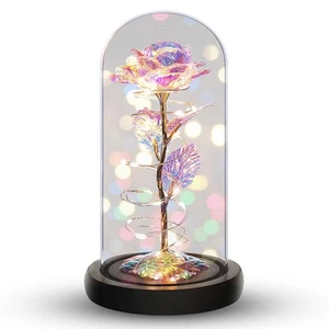 Galaxy Rose Flower Gift for Mom from Son, Daughter - LED Light Glass Flower w... - Picture 1 of 5