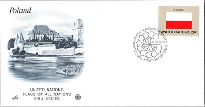 Vintage FDC United Nations New York City Postmark Scott #433 Flag Of Poland - Image 1 of 4