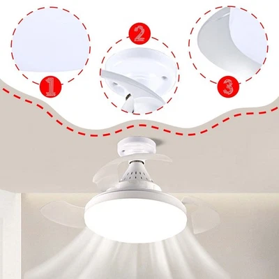 E27 Fan Light Remote Control E27 Base Light Fan Lighting Fixture for Indoor - Image 1 of 4