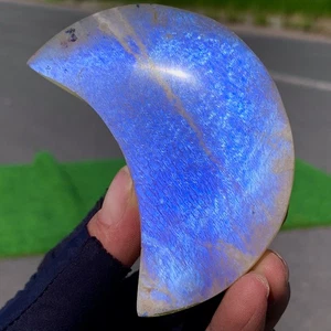 127G Piedra Lunar Azul Natural Luna con Arco Iris Oro Arena Cristal Mineral Curación - Imagen 1 de 18
