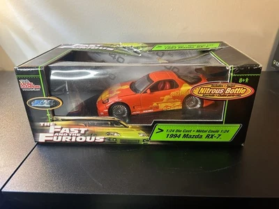 Racing Champions Fast & Furious 1994 Mazda RX-7 1:24 carro com nitroso DANIFICADO!! - Imagem 1 de 4