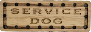 Parche de madera de roble Service Dog - 3,5 x 1,25 pulgadas - W1076 - Imagen 1 de 2
