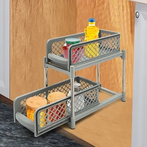 2-Tier Pull-Out Under-Sink Organizer with Slide-Out Design and Large Capacity - Picture 1 of 17